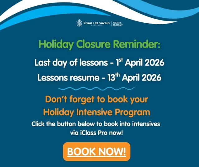 A friendly reminder of our closure period. 
Please be aware that our squads have received their own communication for their closure dates. 

🏊‍♂️ Don’t forget there is still time to book your holiday intensive classes in! 

#royallifesaving #AquaticAcademy #swimming